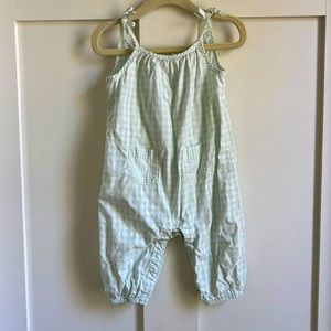Baby Gap Light Green Gingham Jumpsuit/Romper